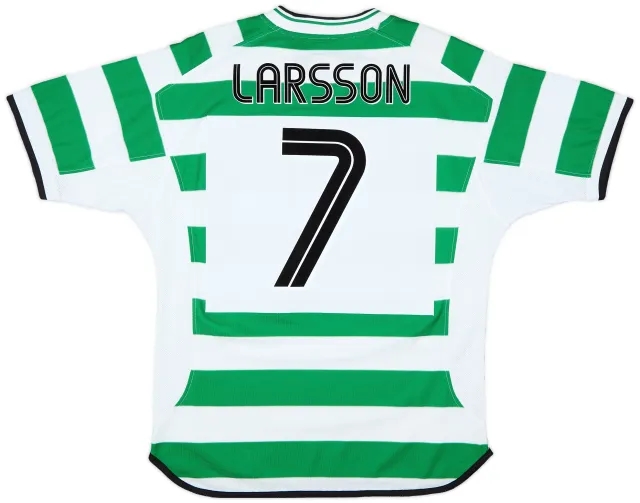 2001-03 Celtic Home Shirt Larsson #7 - 8/10 - (M)