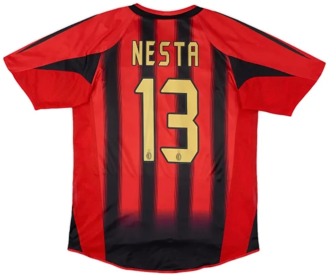 2004-05 AC Milan Player Issue Home Shirt Nesta #13 - 6/10 - (L)