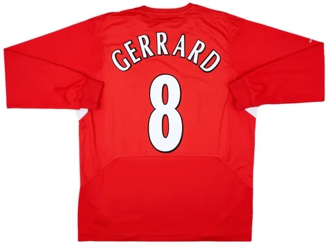 2004-06 Liverpool Home L/S Shirt Gerrard #8 - 4/10 - (L)
