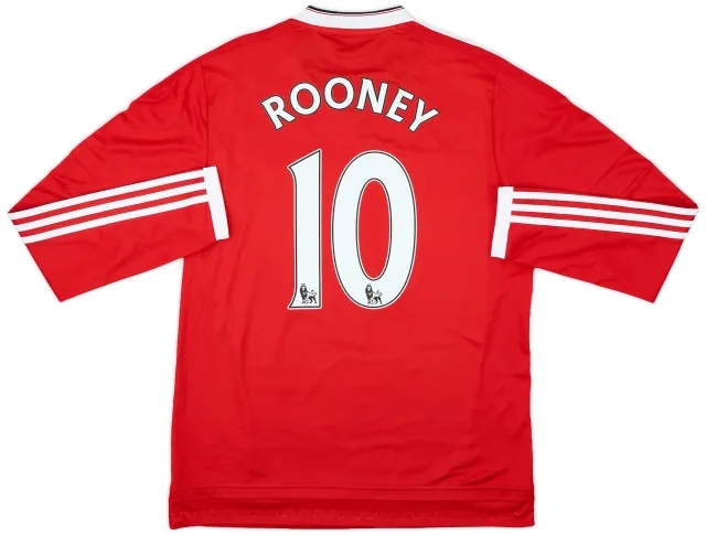 2015-16 Manchester United Home L/S Shirt Rooney #10 - 10/10 - (M)