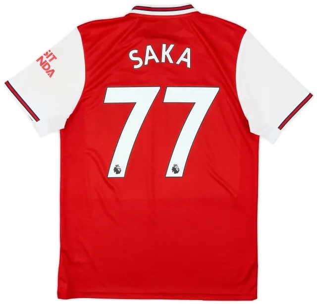 2019-20 Arsenal Home Shirt Saka #77 - 6/10 - (M)
