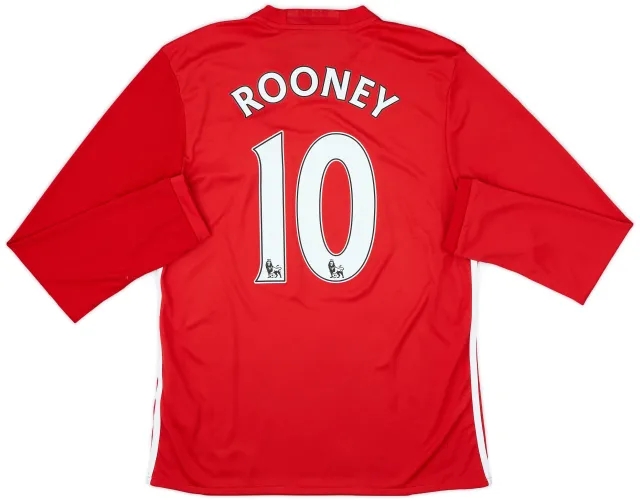 2016-17 Manchester United Home L/S Shirt Rooney #10 - 10/10 - (M)