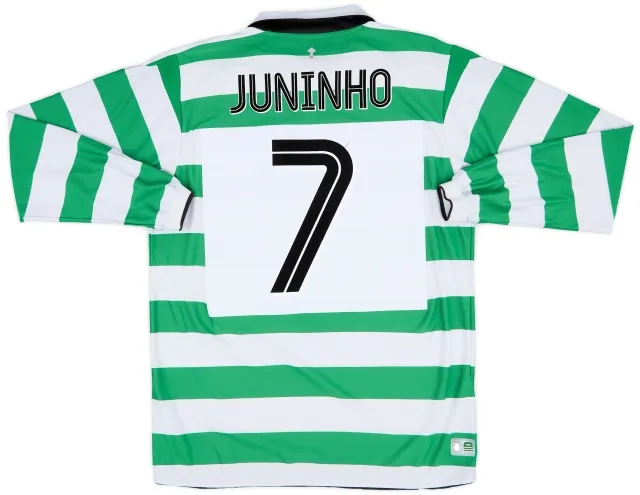 2004-05 Celtic Home L/S Shirt Juninho #7 - 8/10 - (L)
