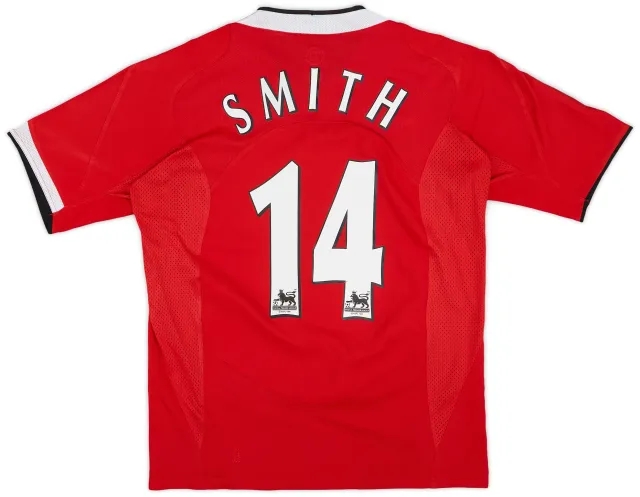 2004-06 Manchester United Home Shirt Smith #14 - 8/10 - (S)