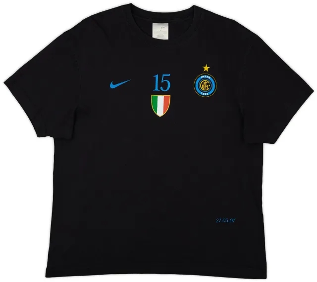2007-08 Inter Milan Nike 'Signed' Cotton Tee - 6/10 - (L)