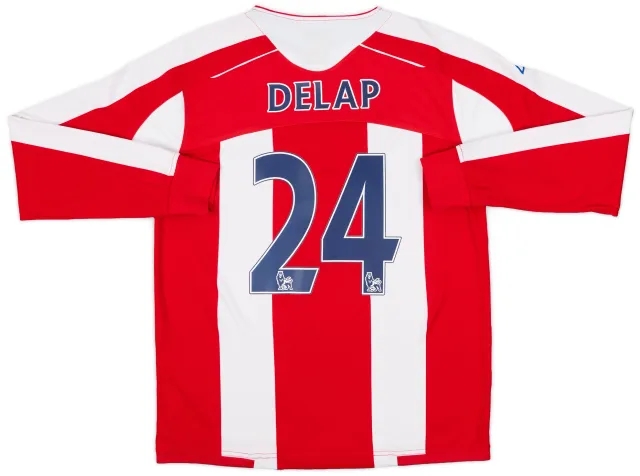 2008-09 Stoke City Home L/S Shirt Delap #24 - 9/10 - (M)