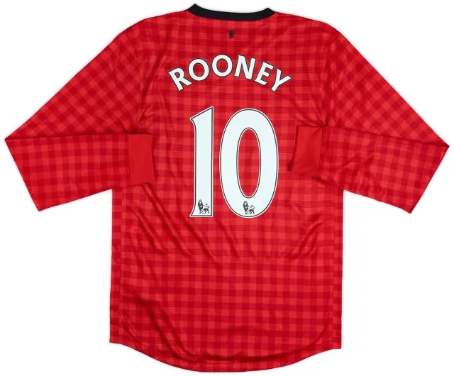 2012-13 Manchester United Home L/S Shirt Rooney #10 - 8/10 - (S)