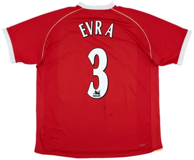 2006-07 Manchester United Home Shirt Evra #3 - 8/10 - (XL)