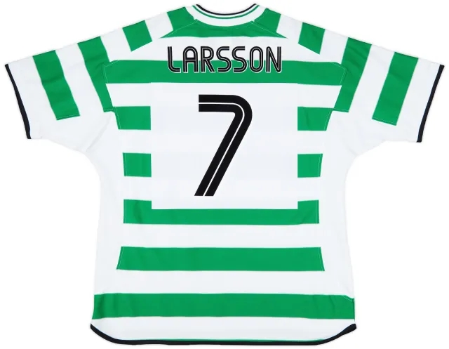 2001-03 Celtic 'Champions 2001/02' Home Shirt Larsson #7 - 10/10 - (XL)