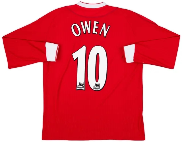 2002-04 Liverpool Home L/S Shirt Owen #10 - 8/10 - (L)