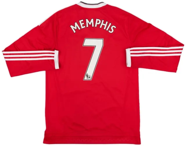 2015-16 Manchester United Home L/S Shirt Memphis #7 - 6/10 - (M)