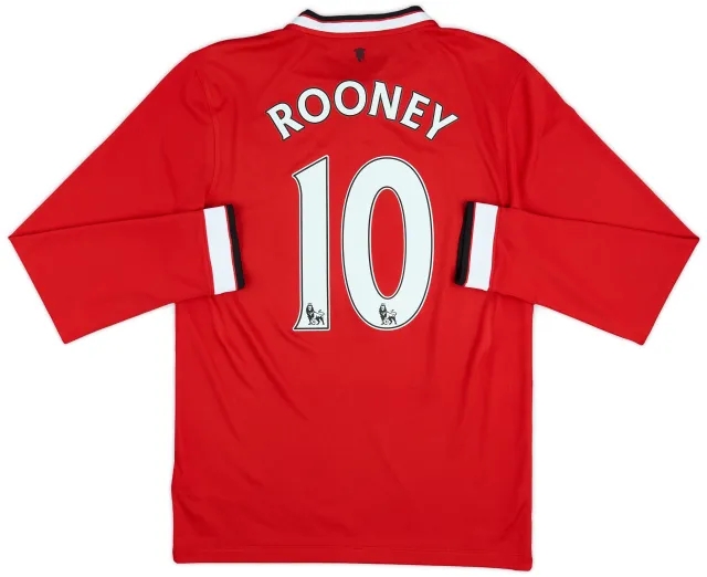 2014-15 Manchester United Home L/S Shirt Rooney #10 - 8/10 - (S)
