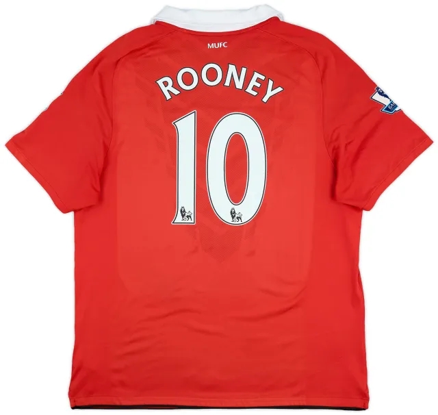 2010-11 Manchester United Home Shirt Rooney #10 - 7/10 - (XL)