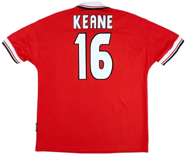 1998-00 Manchester United Home Shirt Keane #16 - 9/10 - (XL)