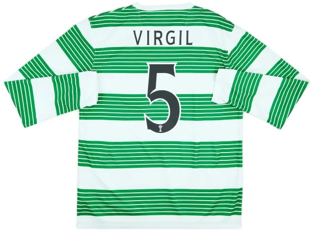 2013-15 Celtic Home L/S Shirt Virgil #5 - 7/10 - (M)