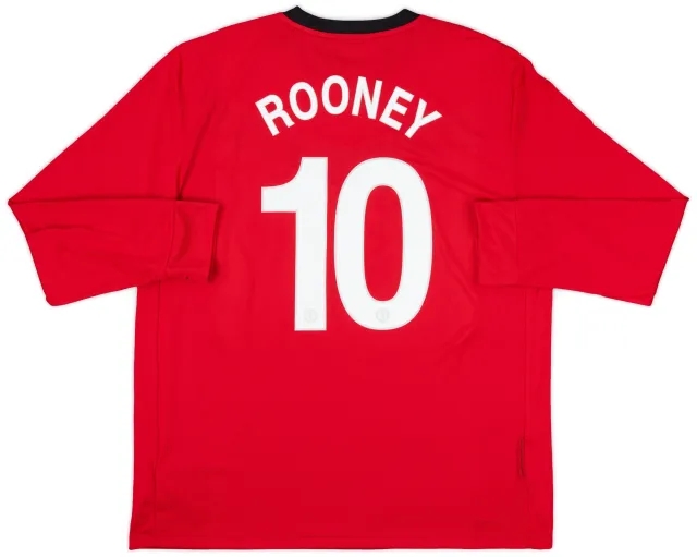 2009-10 Manchester United Home L/S Shirt Rooney #10 - 10/10 - (XL)