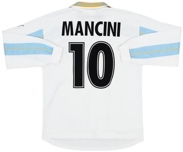 1999-00 Lazio Centenary Home L/S Shirt Mancini #10 - 5/10 - (L)