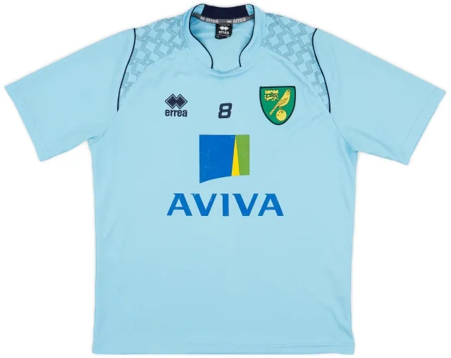 2013-14 Norwich Player Issue Errea Pre-Match Training Shirt #8 - 5/10 - (M)
