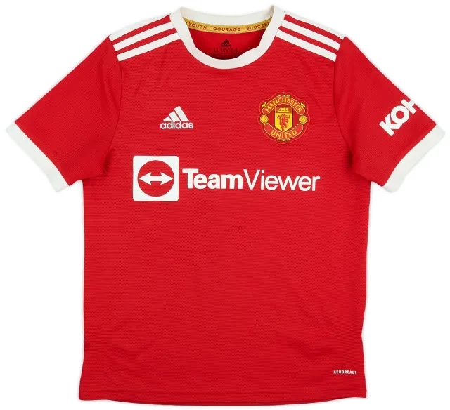 2021-22 Manchester United Home Shirt - 7/10 - (L.Boys)