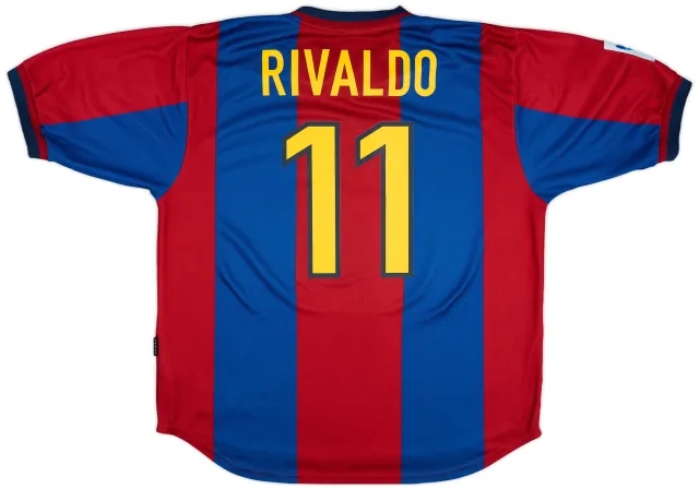 1998-00 Barcelona Home Shirt Rivaldo #11 - 8/10 - (XL)