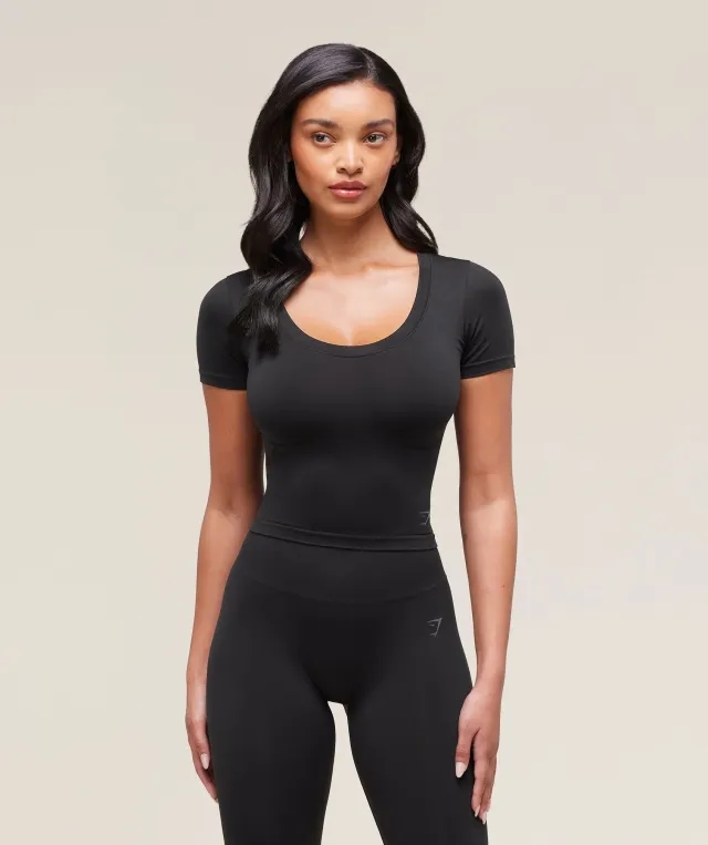  Soft Sculpt Midi T-Shirt - Black
