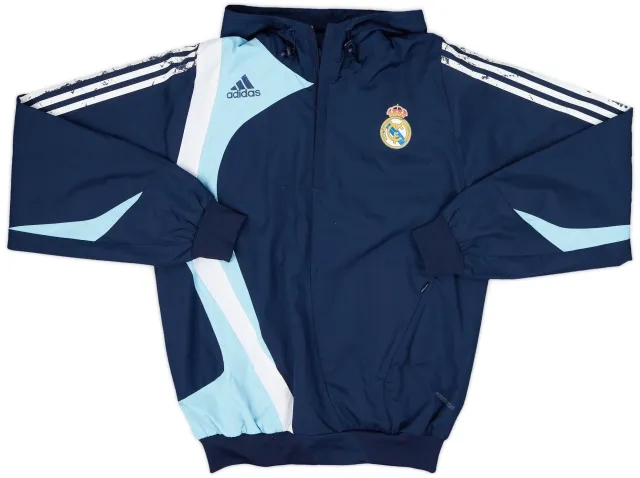 2007-08 Real Madrid adidas 1/4 Zip Hooded Track Jacket - 5/10 - (M)