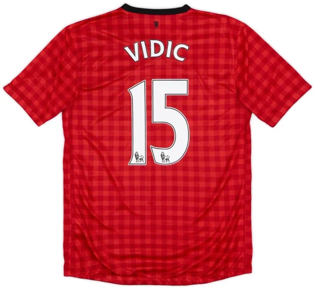 2012-13 Manchester United Home Shirt Vidic #15 - 7/10 - (M)