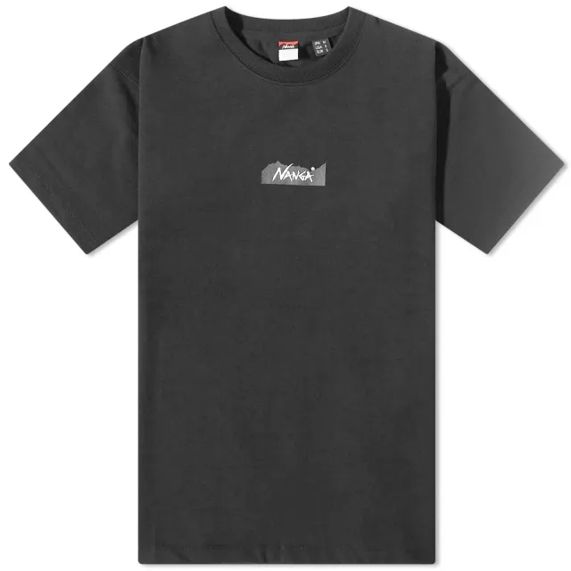 Nanga Men's Eco Hybrid Mt Logo T-Shirt Black