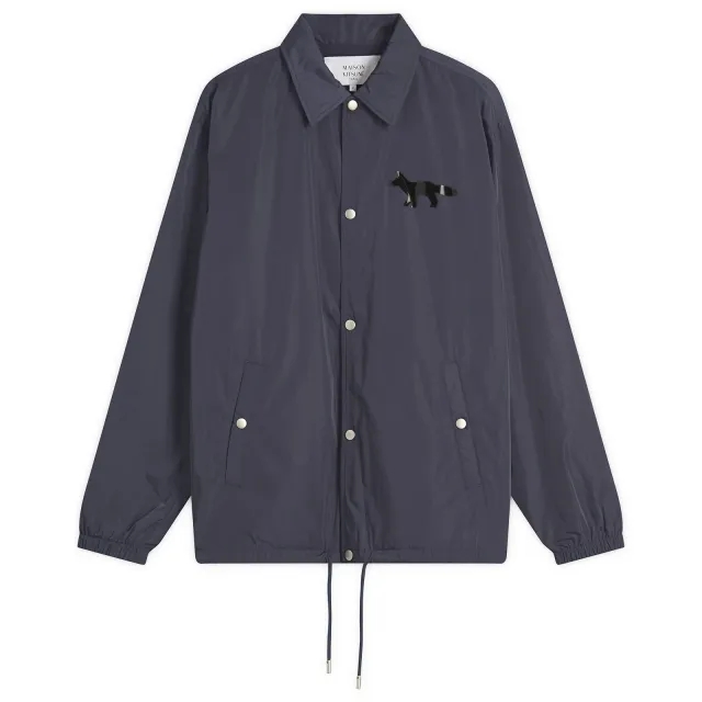 Maison Kitsune Tonal Logo Coach Jacket Slate Grey