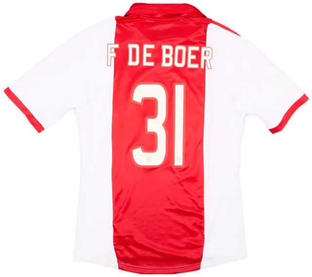 2011-12 Ajax Player Issue 'Kampioen' Home Shirt F De Boer #31