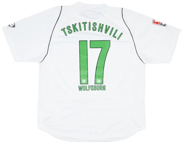 2005-06 Wolfsburg Match Issue Away Shirt Tskitishvili #17