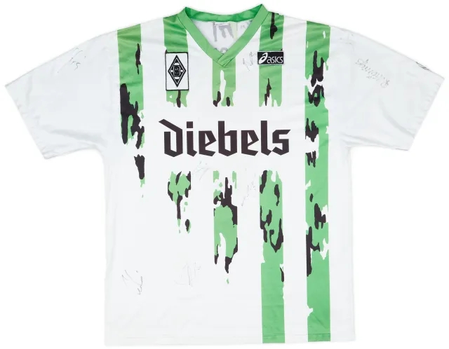 1994-95 Borussia Monchengladbach Match Issue Squad Signed Home Shirt #3