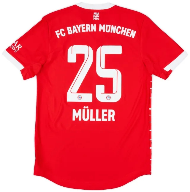 2022-23 Bayern Munich Authentic Home Shirt Muller #25 - 9/10 - (S)