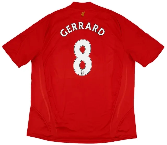 2008-10 Liverpool Home Shirt Gerrard #8 - 7/10 - (3XL)
