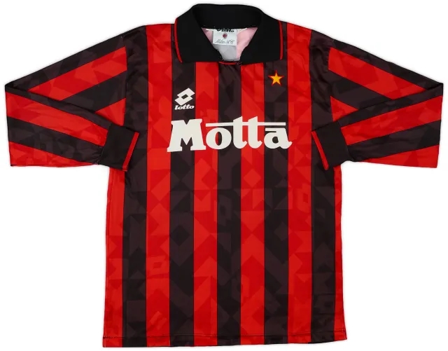1993-94 AC Milan Home L/S Shirt - 6/10 - (M)