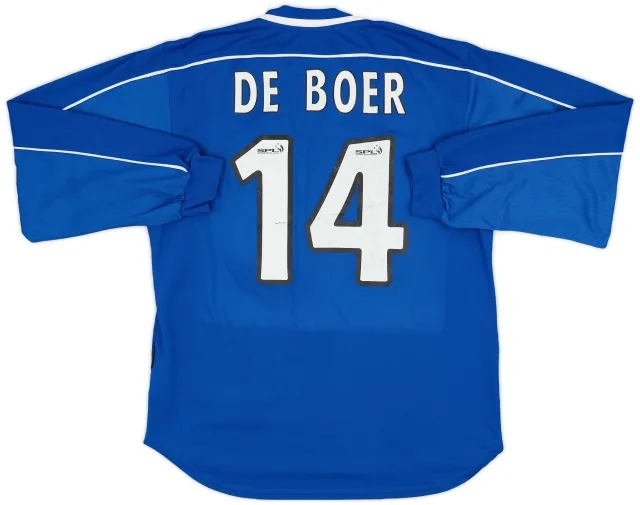 1999-01 Rangers Home L/S Shirt De Boer #14 - 7/10 - (M)