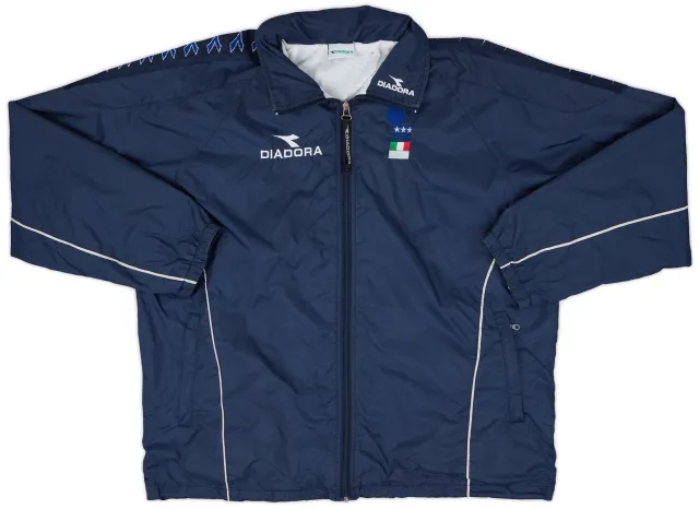 1998 Italy FIGC Diadora Hooded Rain Jacket - 8/10 - (M)