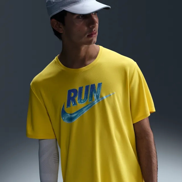 Nike Miler Run Energy Men's Dri-FIT Short-Sleeve Running Top - Yellow - Sustainable Materials