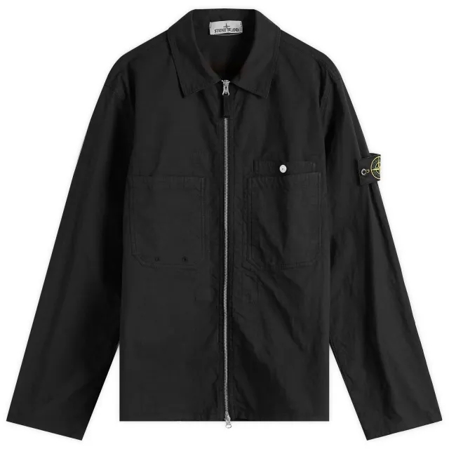 Stone Island Men's Mil-Spec Stretch Ripstop-TC Shirt Jacket Black