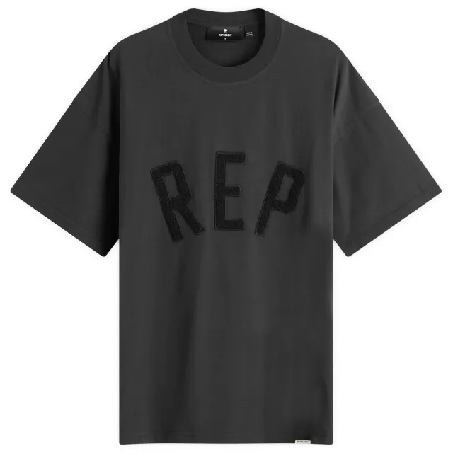 Represent Men's Rep Applique T-Shirt Off Black
