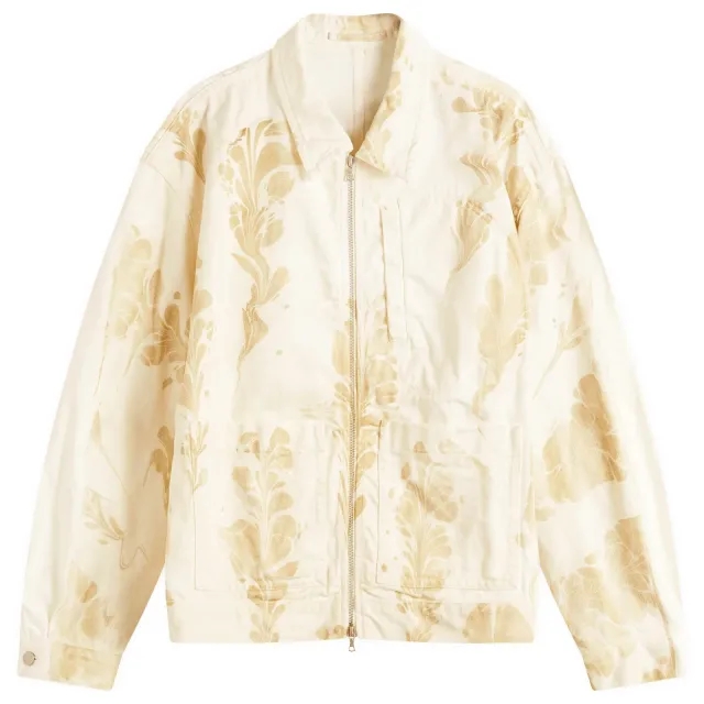 Dries Van Noten Men's Veper Japanese Print Shirt Jacket White