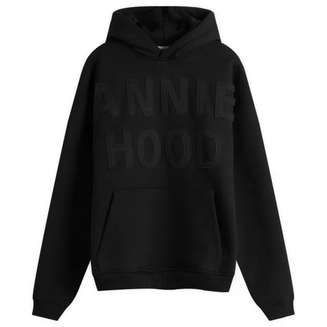 ANNIE HOOD Men's Applique Hoodie Black