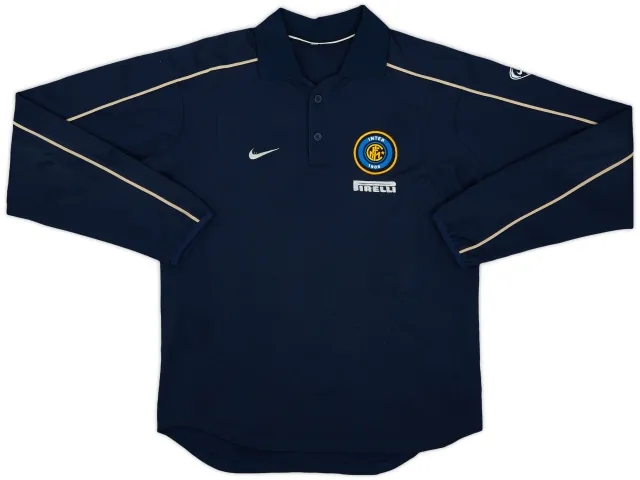 2001-02 Inter Milan Nike Polo L/S Shirt - 6/10 - (S)