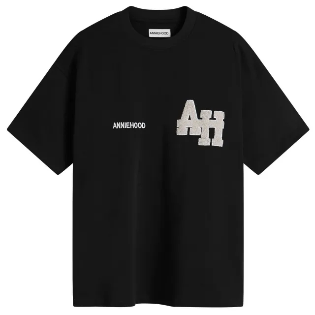 ANNIE HOOD Men's College T-Shirt Black