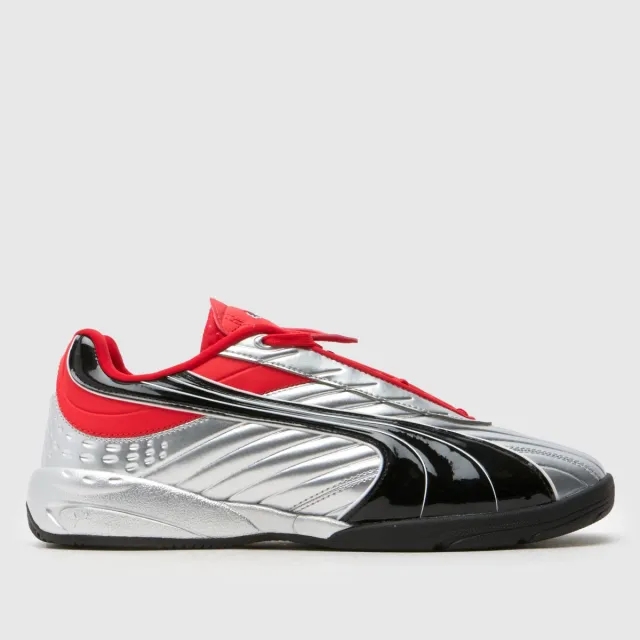 PUMA V-S2 Goalgetter Sneakers Unisex, Silver/For All Time Red, size 10