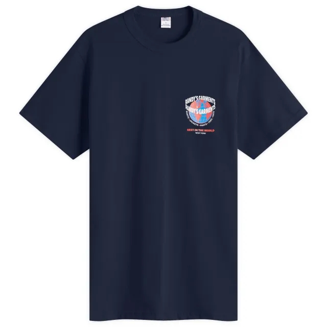 Randy's Garments Men's World Graphic T-Shirt Navy