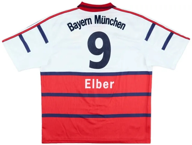 1998-00 Bayern Munich Away Shirt Elber #9 - 7/10 - (XL)