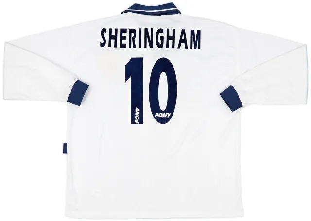 1995-97 Tottenham Home L/S Shirt Sheringham #10 - 5/10 - (XL)