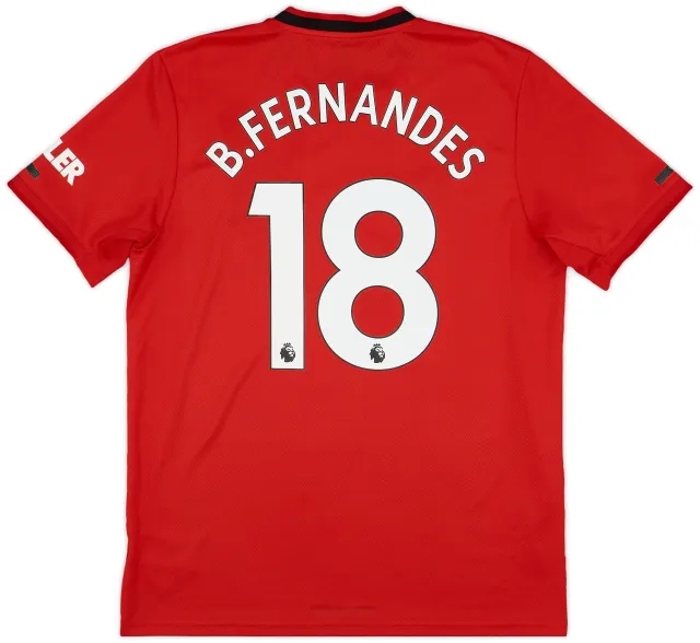 2019-20 Manchester United Signed Home Shirt B.Fernandes #18 - 9/10 - (L)