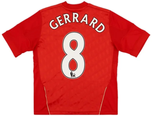 2010-12 Liverpool Home Shirt Gerrard #8 - 7/10 - (M.Boys)